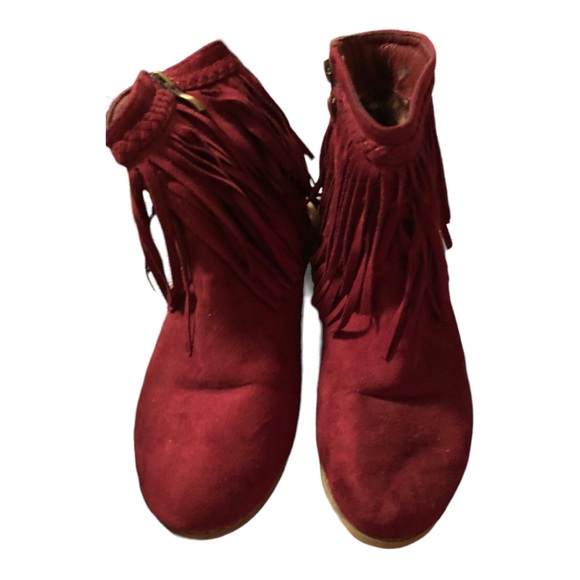 Bella Marie Shoes Suede Fringe Booties Poshmark